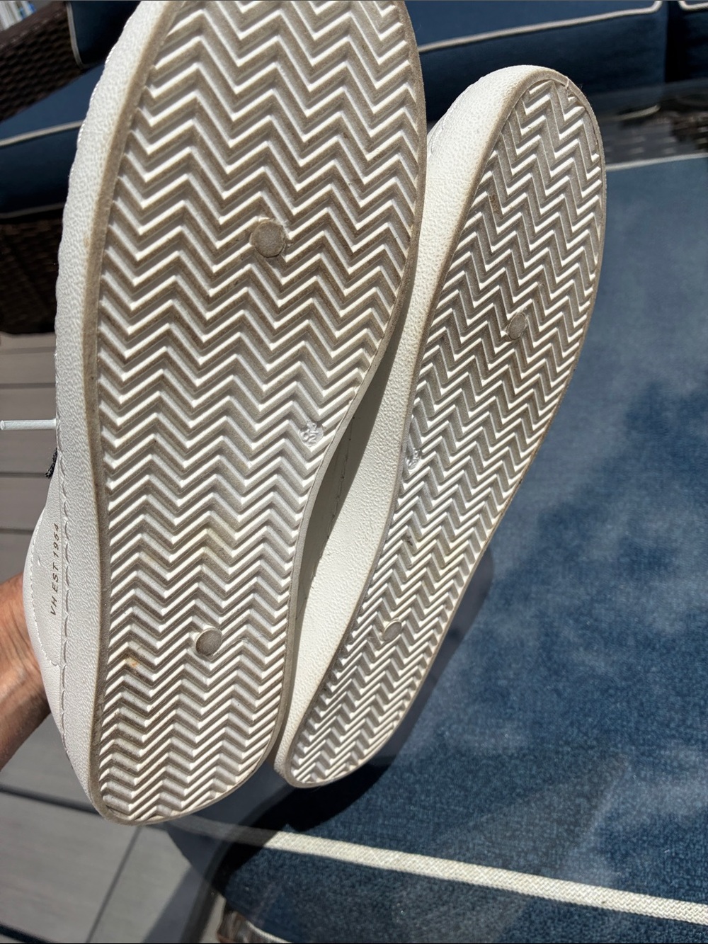 Vintage Havana White Leather Sneakers with Black Glitter Star - Picture 5 of 7